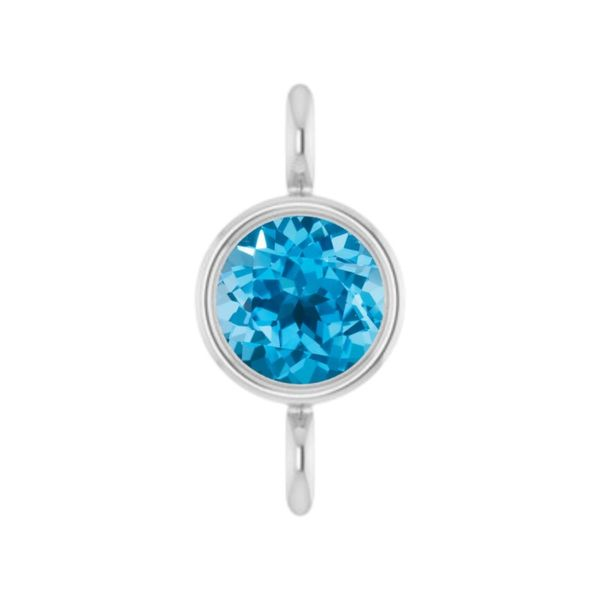 LINKED 2.5mm Blue Topaz Gem Link in 14kt White Gold Becky Beauchine Kulka Diamonds and Fine Jewelry Okemos, MI
