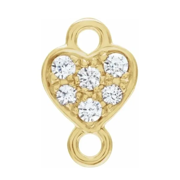 Linked by BBK 14kt Yellow Gold Sideways Pave Heart Charm Becky Beauchine Kulka Diamonds and Fine Jewelry Okemos, MI