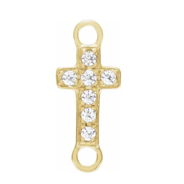 Linked by BBK 14kt Yellow Gold Sideways Diamond Cross Charm