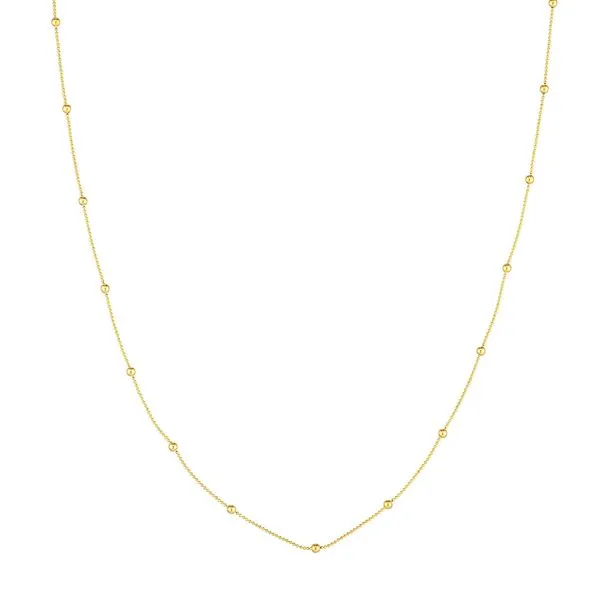 14kt Yellow Gold Beaded Staiton Necklace Becky Beauchine Kulka Diamonds and Fine Jewelry Okemos, MI