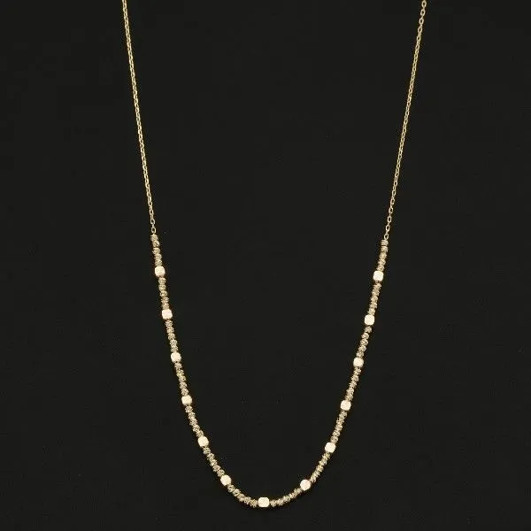 14kt yellow Gold Diamond Cut Bead Station Necklace Becky Beauchine Kulka Diamonds and Fine Jewelry Okemos, MI
