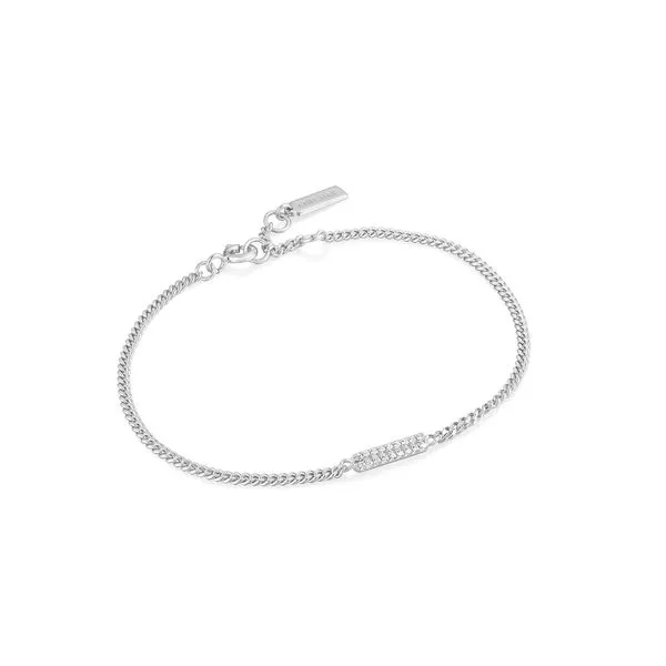 Rhodium Plated Sterling Silver Glam Bar Bracelet By Ania Haie similar item image