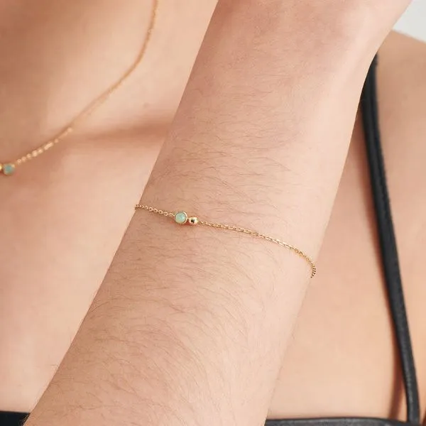 14kt Yellow Gold plated Sterling Silver Orb Amozonite Chain Bracelet By Ania Haie Image 2 Becky Beauchine Kulka Diamonds and Fine Jewelry Okemos, MI