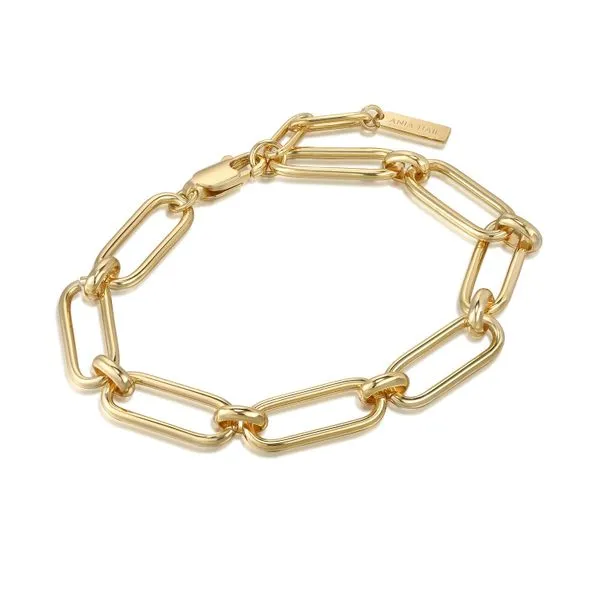 14kt Yellow Gold Plated Sterling Silver Cable Connect Chunky Chain Bracelet by Ania Haie. similar item image