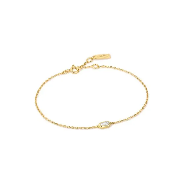 14kt Yellow Gold Plated Sterling Silver Sparkle Emblem Chain Braclet by Ania Haie Becky Beauchine Kulka Diamonds and Fine Jewelry Okemos, MI