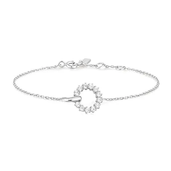 Silver Interlinked Circles Pavé Bracelet by Ania Haie