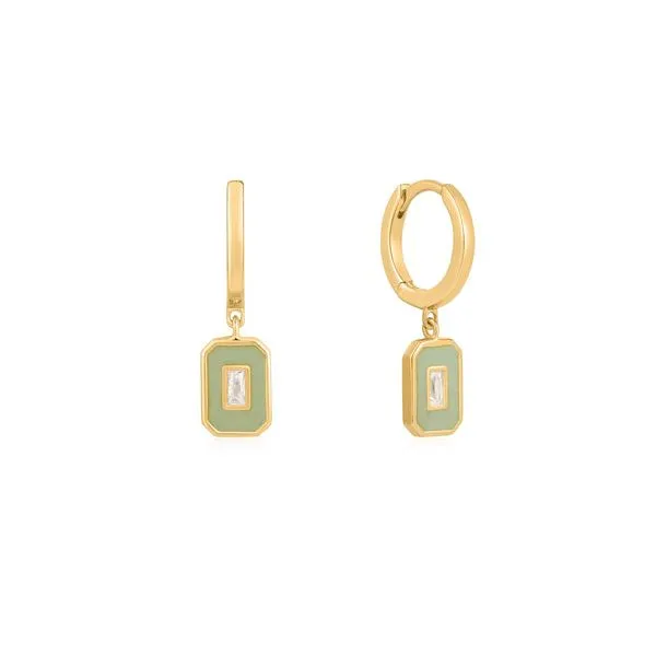 Sage Enamel Emblem Hoop Earrings by Ania Haie Becky Beauchine Kulka Diamonds and Fine Jewelry Okemos, MI