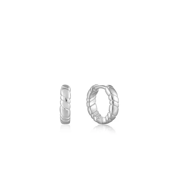 Sterling Silver Smooth Twist Huggie Hoop Earrings by Ania Haie Becky Beauchine Kulka Diamonds and Fine Jewelry Okemos, MI