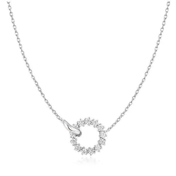Silver Interlinked Circles Pavé Necklace by Ania Haie