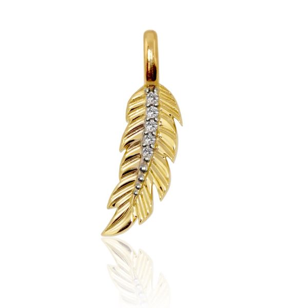 Feather Charm in 14kt Yellow Gold by Alex Woo Becky Beauchine Kulka Diamonds and Fine Jewelry Okemos, MI