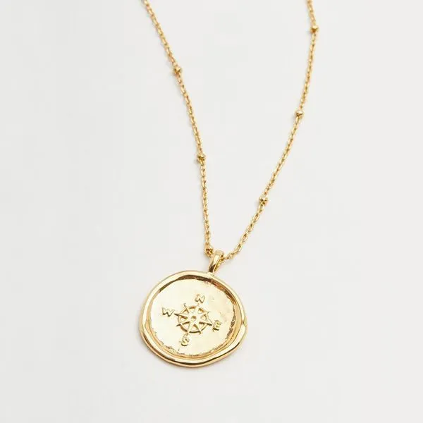 Compass Coin Necklace Image 2 Becky Beauchine Kulka Diamonds and Fine Jewelry Okemos, MI