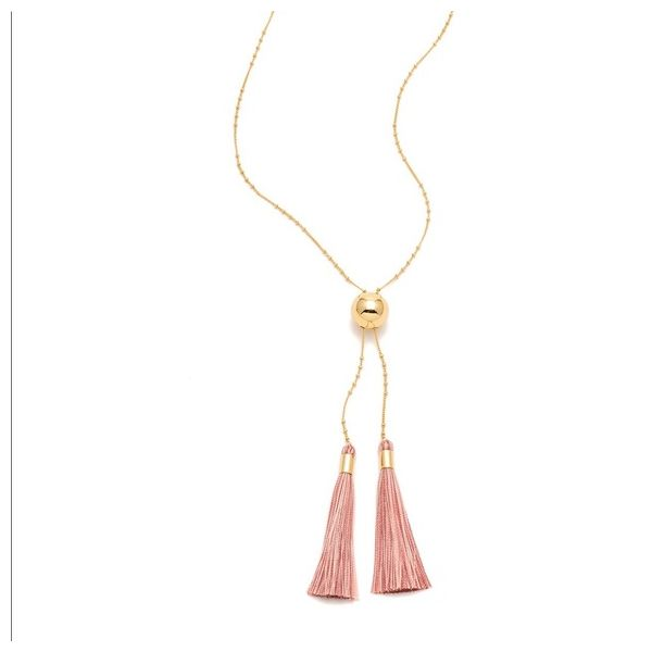 Gorjana Carmen Tassel Adjustable Lariat Necklace in Mixed Blush Becky Beauchine Kulka Diamonds and Fine Jewelry Okemos, MI