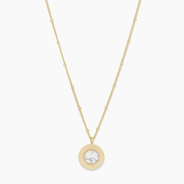 Gorjana Power Gemstone Coin Necklace featuring a Howlite Gemstone Becky Beauchine Kulka Diamonds and Fine Jewelry Okemos, MI