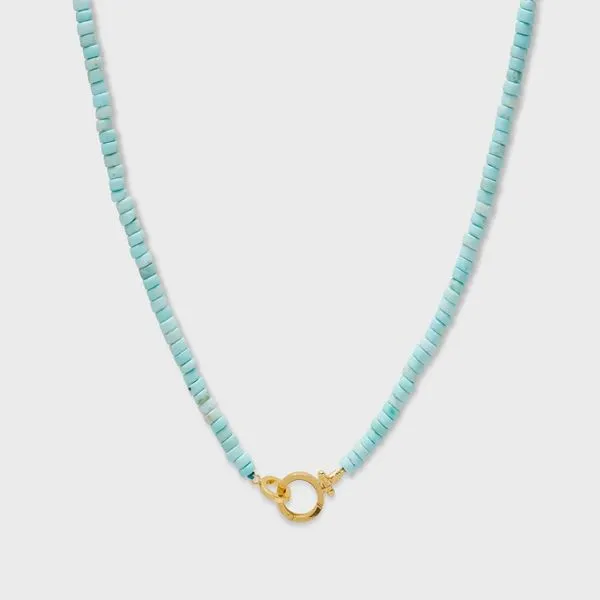 Gorjana Parker Gem Necklace in Turqouise with Gold Finish Becky Beauchine Kulka Diamonds and Fine Jewelry Okemos, MI