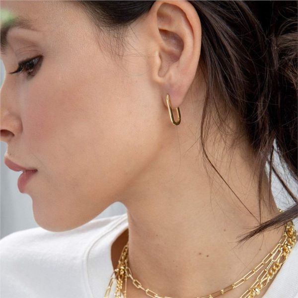 Gorjana Parker Huggie Earrings with Gold Finish Image 3 Becky Beauchine Kulka Diamonds and Fine Jewelry Okemos, MI