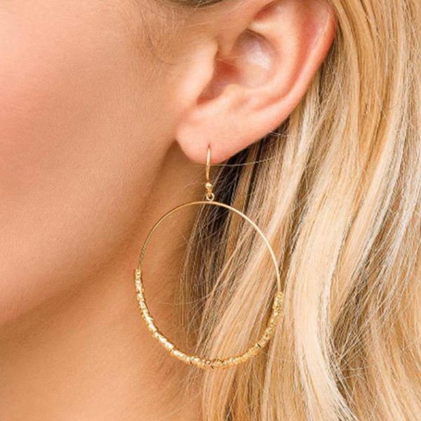 Gorjana Laguna Drop Hoop Earrings with Gold Finish Image 2 Becky Beauchine Kulka Diamonds and Fine Jewelry Okemos, MI