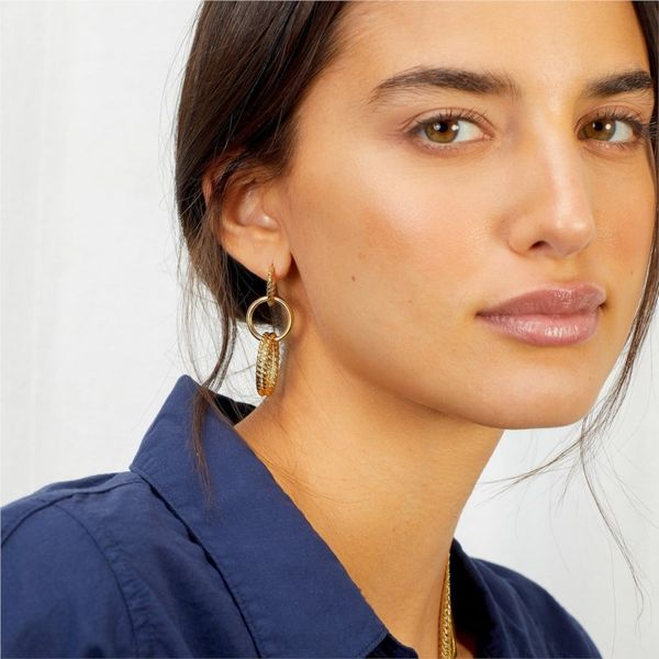 Gorjana Crew Versatile Hoop Earrings with Gold Finish Image 3 Becky Beauchine Kulka Diamonds and Fine Jewelry Okemos, MI