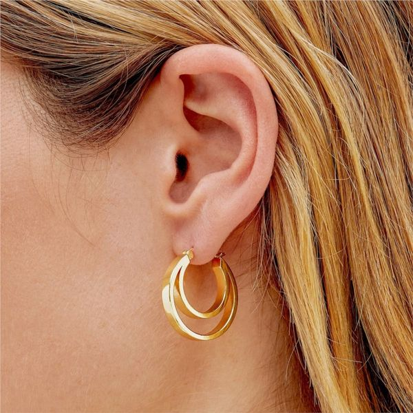 Gorjana Rose Profile Hoop Earrings Image 3 Becky Beauchine Kulka Diamonds and Fine Jewelry Okemos, MI