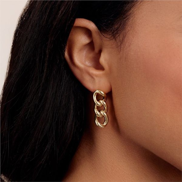 Gorjana Lou Link Earrings with Gold Finish Image 2 Becky Beauchine Kulka Diamonds and Fine Jewelry Okemos, MI