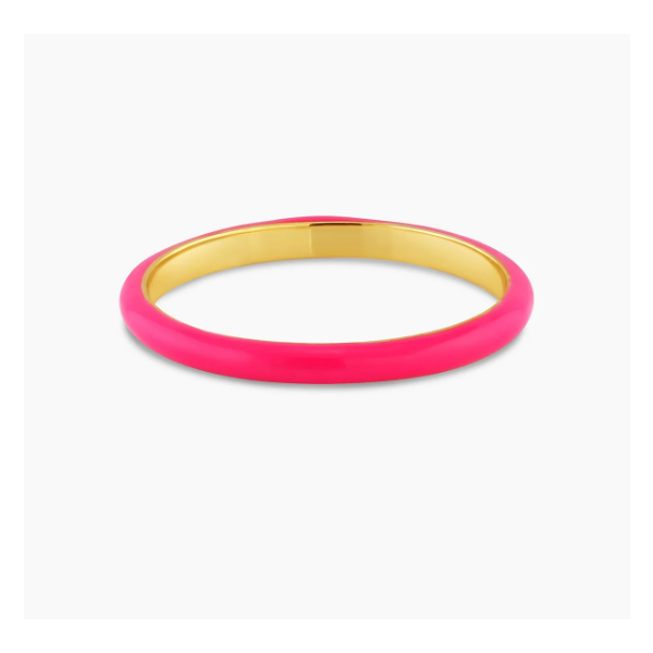 Gorjana Soleil Neon Pink Enamel Ring Becky Beauchine Kulka Diamonds and Fine Jewelry Okemos, MI