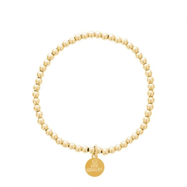 Gold Beaded Bracelet with Dee Berkly Charm Becky Beauchine Kulka Diamonds and Fine Jewelry Okemos, MI