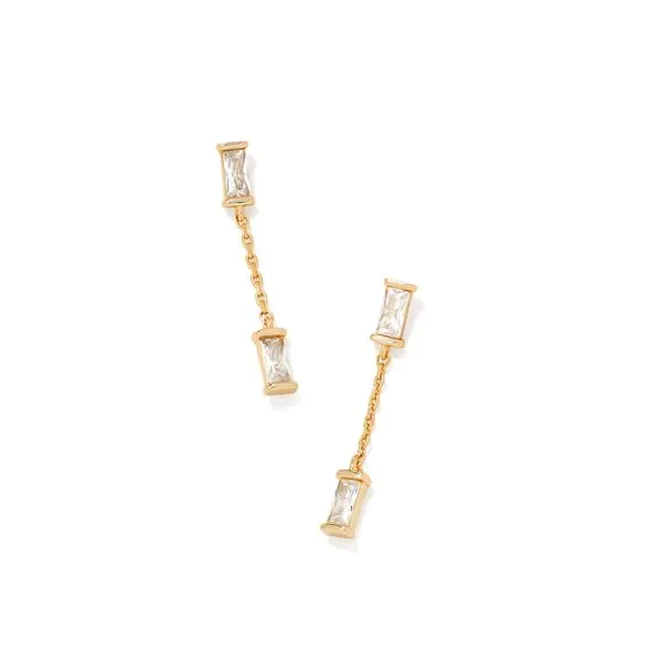 Juliette White Crystal Drop Earring by Kendra Scott