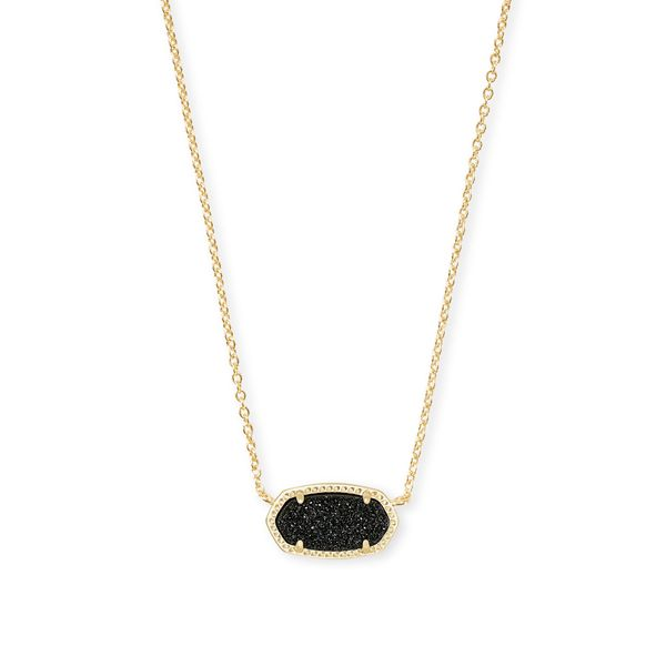 Elisa Necklace with Black Drusy with Gold Finish Becky Beauchine Kulka Diamonds and Fine Jewelry Okemos, MI