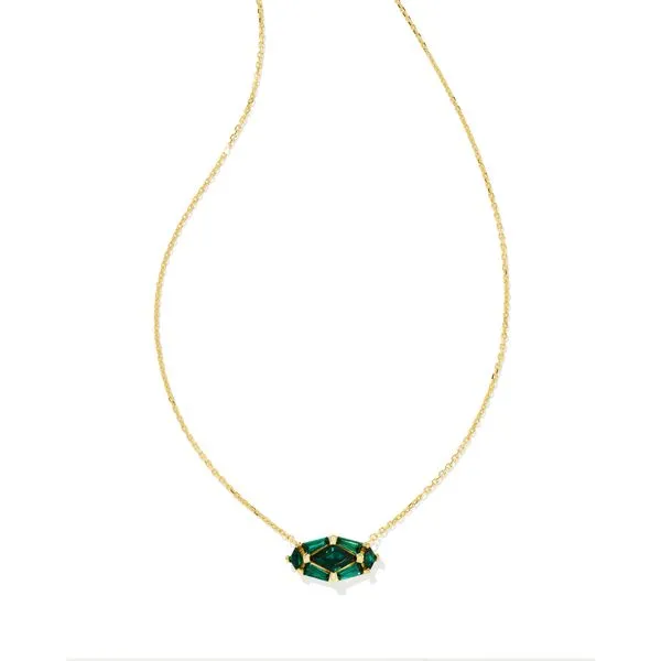 Lindy Rae Green Crystal Necklace in Gold by Kendra Scott Becky Beauchine Kulka Diamonds and Fine Jewelry Okemos, MI