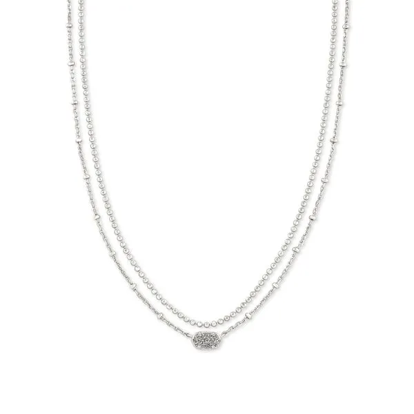 Emilie Iridescent Drusy Multi-strand Necklace in Silver b...
