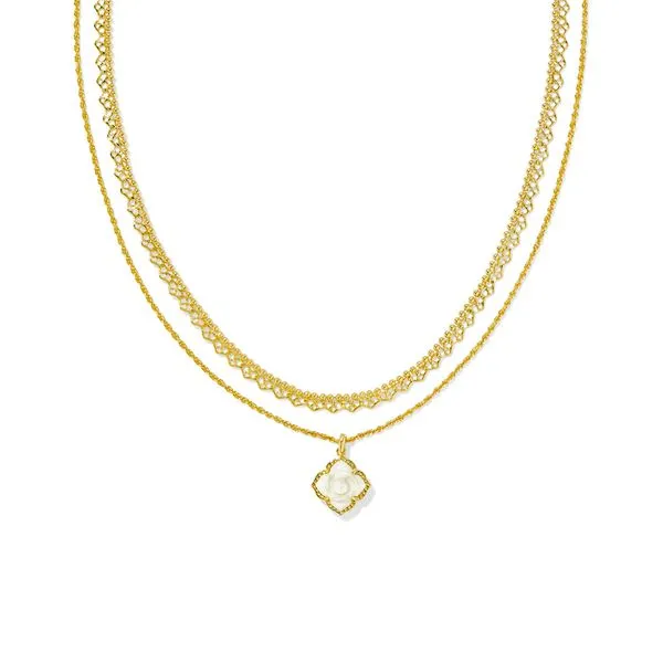 Gold Mallory Rose Multi Strand Neklace by Kendra Scott