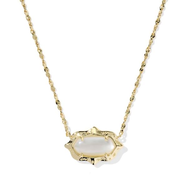 Elisa Scallop Frame Short Pendant Necklace Becky Beauchine Kulka Diamonds and Fine Jewelry Okemos, MI
