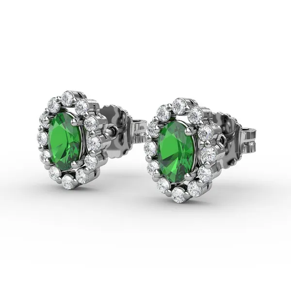 Diamond Emerald Earrings Image 2 Bell Jewelers Murfreesboro, TN