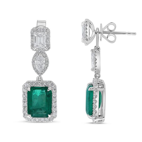 Diamond Emerald Earrings Bell Jewelers Murfreesboro, TN