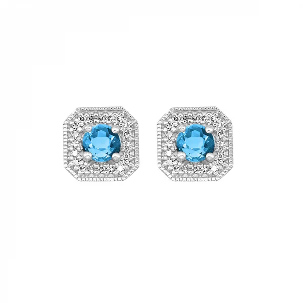 Daimond Blue Topaz/ Aquamarine Earrings similar item image