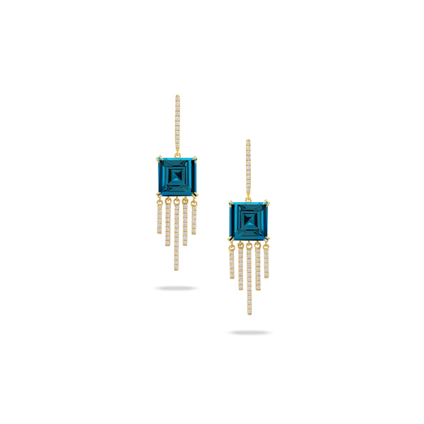Daimond Blue Topaz/ Aquamarine Earrings Bell Jewelers Murfreesboro, TN