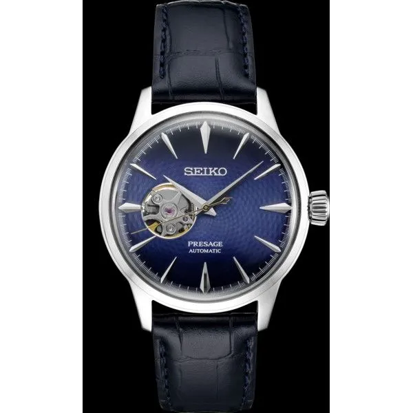 seiko black leather strap