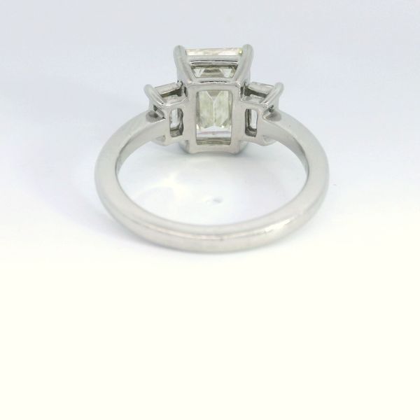 Platinum Emerald Cut Natural Diamond Engagement Ring Image 3 Bethany's Jewelry Wellsboro, PA
