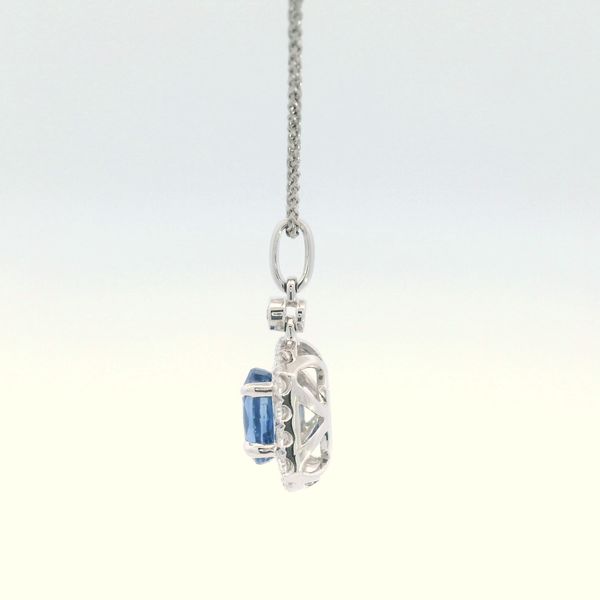 14k White Gold Sapphire and Diamond Necklace Image 2 Bethany's Jewelry Wellsboro, PA