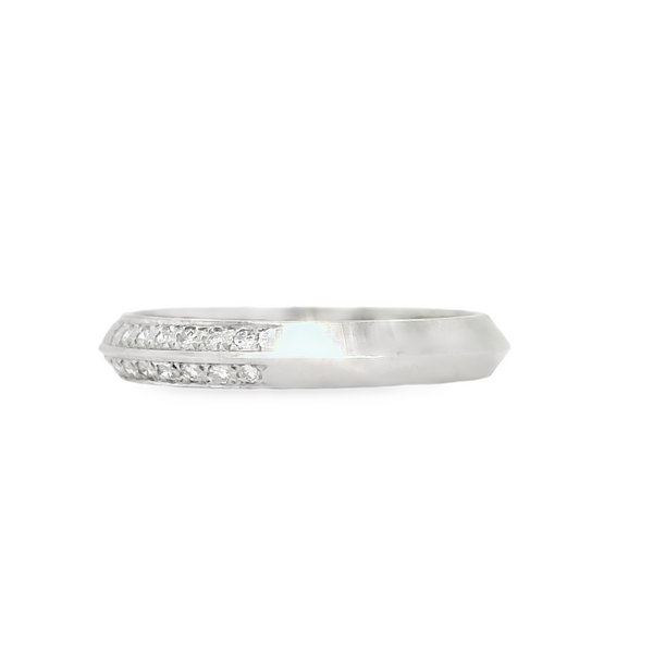 Platinum Knife-Edge Diamond Band Image 2 Biondi Diamond Jewelers Aurora, CO
