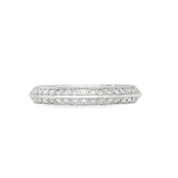 Platinum Knife-Edge Diamond Band Biondi Diamond Jewelers Aurora, CO
