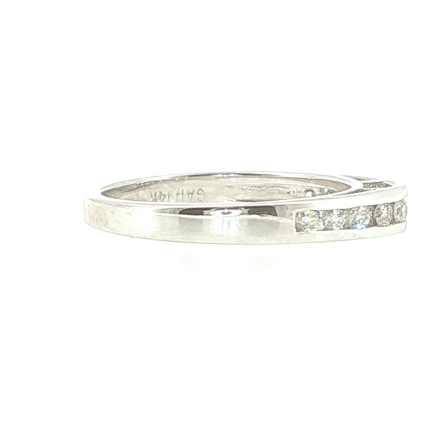 14K White Gold Arch Channel-Set Diamond Band Image 2 Biondi Diamond Jewelers Aurora, CO