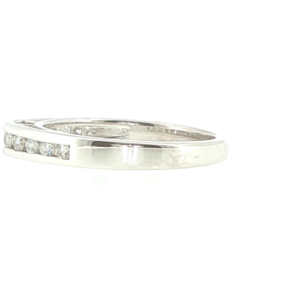 14K White Gold Arch Channel-Set Diamond Band Image 3 Biondi Diamond Jewelers Aurora, CO
