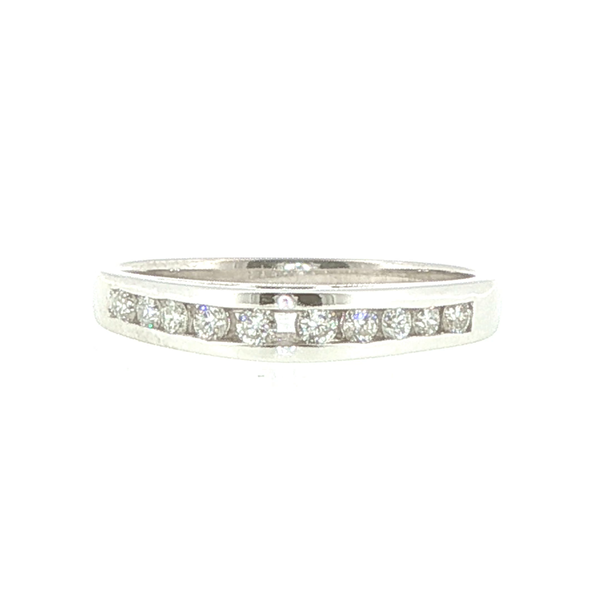 14K White Gold Arch Channel-Set Diamond Band Biondi Diamond Jewelers Aurora, CO