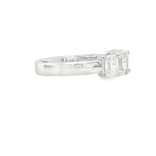 18K White Gold Emerald-Cut Diamond Band Image 2 Biondi Diamond Jewelers Aurora, CO