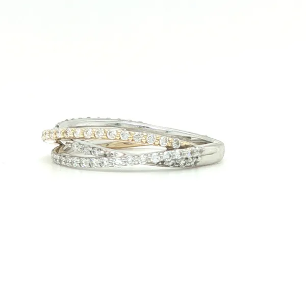 14K Yellow & White Gold Diamond Intertwined Wedding Band Image 3 Biondi Diamond Jewelers Aurora, CO