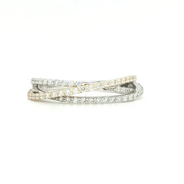 14K Yellow & White Gold Diamond Intertwined Wedding Band Biondi Diamond Jewelers Aurora, CO