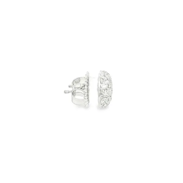 18K White Gold Silk Pave Diamond Earrings – 1.50CTW Image 2 Biondi Diamond Jewelers Aurora, CO