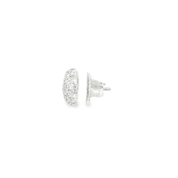 18K White Gold Silk Pave Diamond Earrings – 1.50CTW Image 3 Biondi Diamond Jewelers Aurora, CO