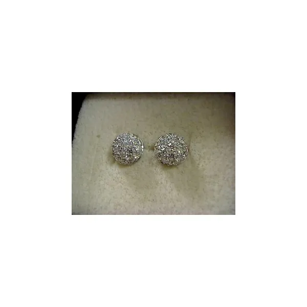 18K White Gold Silk Pave Diamond Earrings – 1.50CTW Image 5 Biondi Diamond Jewelers Aurora, CO