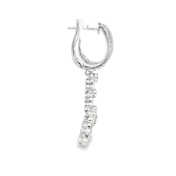 18K White Gold 1.75CT Diamond Flower Dangle Earrings Image 2 Biondi Diamond Jewelers Aurora, CO